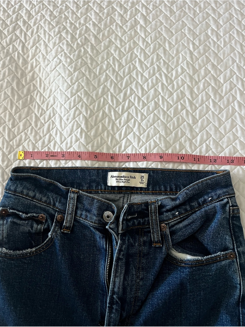 Abercrombie & Fitch Blue Slim Straight Ultra High Rise Jeans - Picture 4 of 6